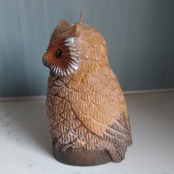 Owl Carved Candle - Picture 4 of 6